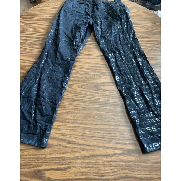 Guess Y2K vintage embossed phrases boot cut pants size 31 - Picture 2 of 9
